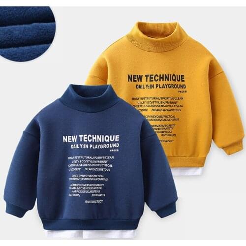 2020 Sweatshirts Baby Boys Plus Velvet Hoodies Toddler Kids Sweatshirts Childrens O Neck Long Sleeves Hoodies Clothes DR9