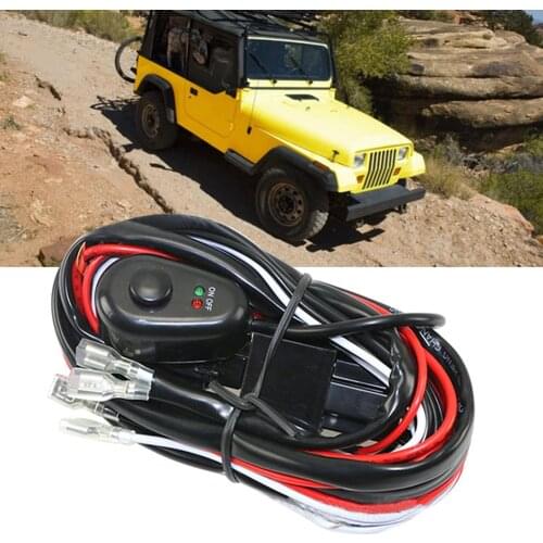 300cm 300W IP68 Auto Car Driving Fog Lamp LED Light Bar Wiring Harness On-off Switch Wiring Harness Widely Application