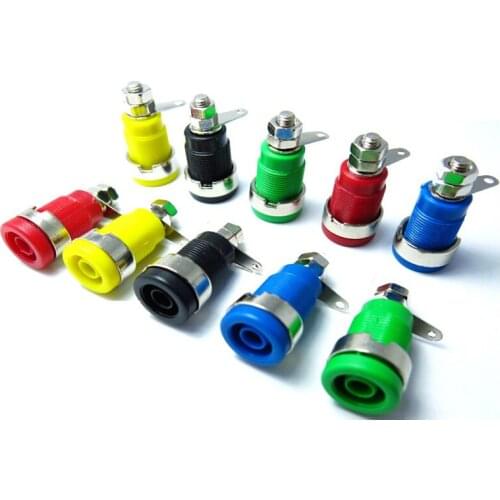 50pcs/lot 4mm Coopper Banana Jack Terminal Panel Socket Terminals Test Instrumentation 5 Color for Choice