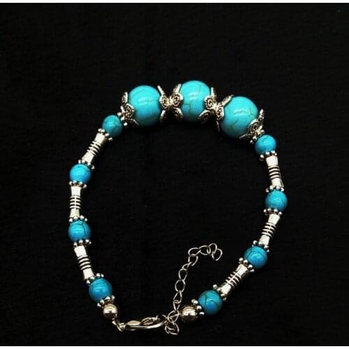 New 20 pcs women hand-woven interval bracelet beads of natural stone wholesale free shipping