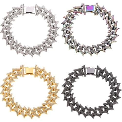 4 Color Styles Hip-hop Iced Out Cuba Anklets Rhinestone Charm Chain Ankle Accessories Shine Cool Rock Jewelry For Man Women Gift
