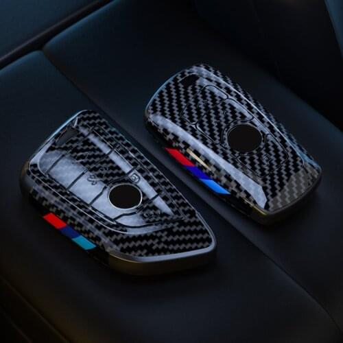 Carbon Fiber Key Case Cover Fit For BMW X3 X5 X6 F30 F34 E60 E90 F10 E34 E36 F20 G30 F15 F16 1 2 3 4 5 7 Series