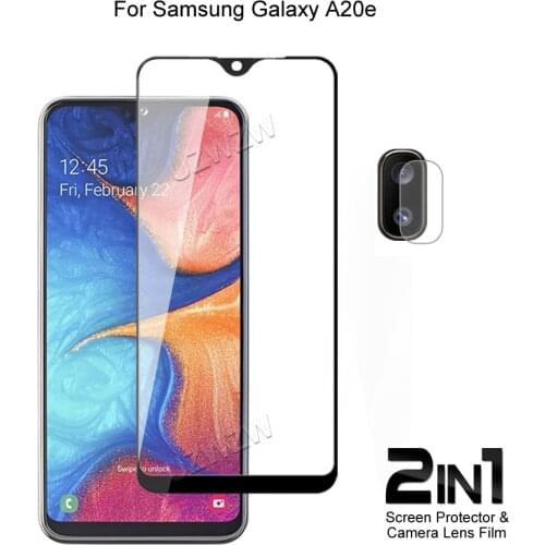For Samsung Galaxy A20E Front Screen Protector Protective Tempered Glass & Camera Lens Film