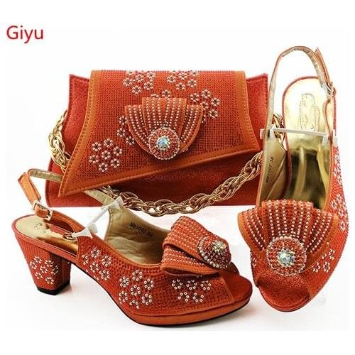 Doershow Italian Ladies Shoes and Bags To Match Set Nigerian Shoes and Matching Bag African Wedding Shoes and Bag Set!HBZ1-22