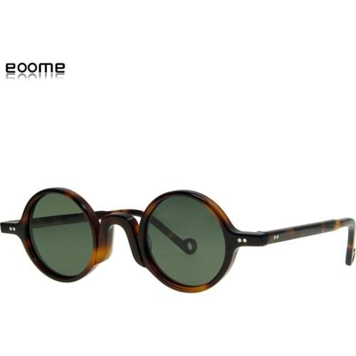 Eoome Men Polarized Lens retro Small Round style sunglasses Vintage frames Hand made Italy Acetate Eyewear high quality