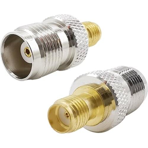 2Pcs SMA to TNC RF Coaxial Coax Antenna Connectors Nickel -Plated SMA Female Jack to TNC Female Jack F/F Straight Cable Adapter