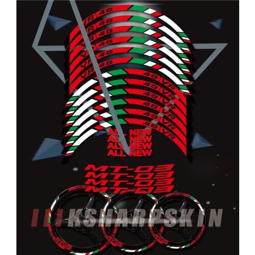 Motorcycle Wheel Tire Reflective Sticker moto Accessor Decorative racing kit for yamaha mt 03 stickers MT-03 Rim decals