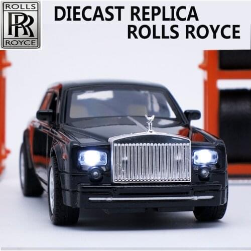 Collectible Diecast Rolls Royce Scale Models, Alloy Car, Brand Metal Toys For Children With Sound/Light/Pull Back Function