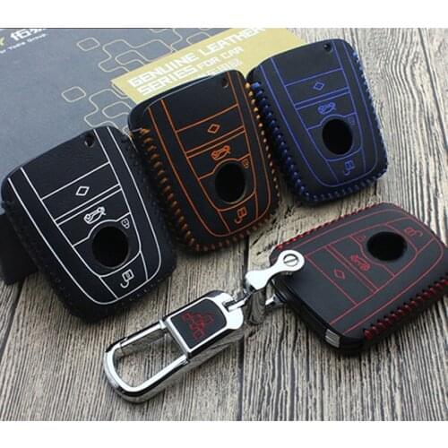 Leather Car Key Case Key Cover For BMW i3 i8 2014 2016 2017 Car Key Holder Cover