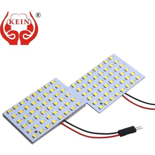 KEIN 50PCS 48SMD 2835 t10 led Warm White BA9S festoon T10 W5W T4W led car Panel Dome Lights 31 36 39 41 mm automotivo Lamp Bulb