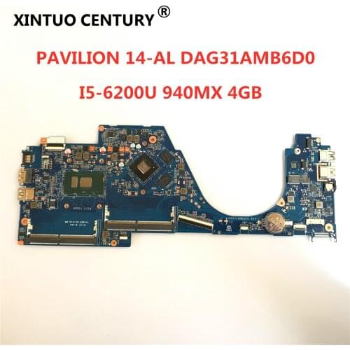 855834-001 855834-601 DAG31AMB6D0 940MX/2GB i5-6200U CPU Laptop Motherboard for HP 14-AL NoteBook main board 100% tested working