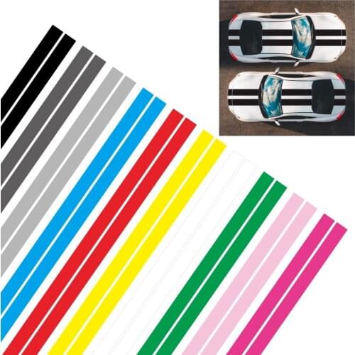 2PCS Fashion racing stripes car stickers decoration DIY WRC car cover hood door adornment modelling vinyl decals car accessories