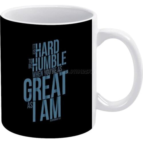 Muhammad Ali-The Greatest White Mug New Good Quality Print Mug 11 Oz Coffee Cup Muhammad Ali Typography Black and White Hard Wo