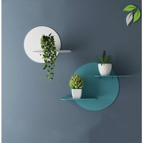 Wall Shelf Wrought Iron Wall Decoration Tv Sofa Background Wall Hanging Partition Green Flower Pot Rack