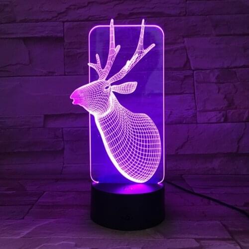 Nighdn 3d Lamp Illusion NightLight Creative Deer Table Lamps Bedside Lighting Holiday Gifts Home Decor Birthday Present Kids Toy