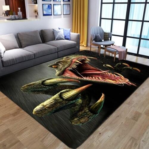New Dinosaur Design 3D Printed Carpets For Living Room Bedroom Gamer Area Rug Soft Flannel Cartoon Kid Room Play Crawl Floor Mat