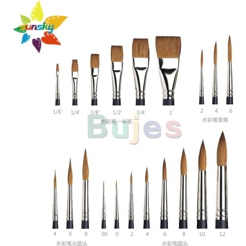 Original WINSOR&NEWTON Natural mink hair Watercolor Gouache creation paintbrush Special brush for fine arts Round head brush