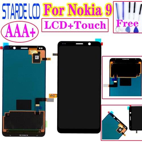 Original For Nokia 9 LCD Display Touch Screen Digitizer Assembly TA-1004 TA-1005 For Nokia 9 PureView LCD C9 Screen Replacement
