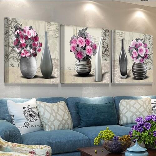 Print Canvas Wall Art Beautiful Rose Decoration Oil Painting Hall Wall Modular Picture No Frame K493