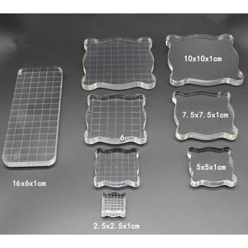 1PC Clear Stamps Acrylic Block For Transparent Stamp Acrylic Pad DIY Scrapbooking Decoration Tools For School Office Supply