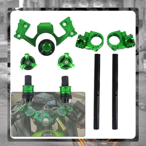 For Kawasaki Ninja 250 300 NINJA300 2013 2014 2015 2016 Adjustable Handlebars Clip On Bar Ends Fork Adjusters Yoke Nut Guard Pad