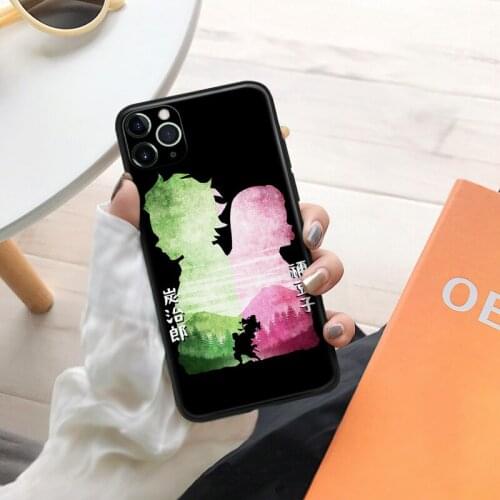 Tanjiro KNY Minimalist design manga silicone Phone Case FOR iPhone Se 6 6s 7 8 Plus X Xr Xs 11 12 Mini Pro Max Glass Cover Shell