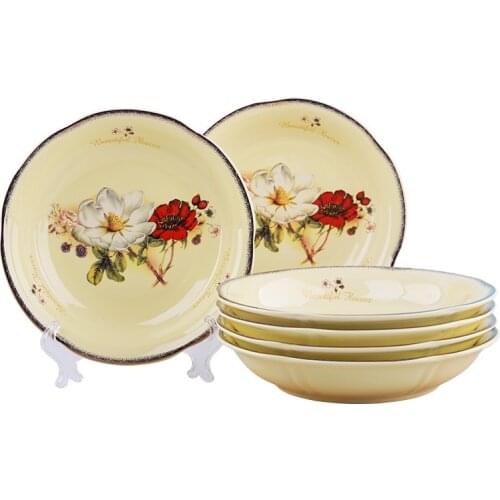 6 -10 pieces dishes plates European style creative fruit deep plates Jingdezhen dishes