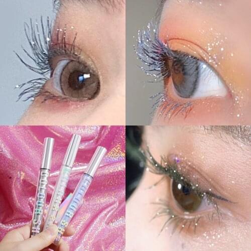 2021 diamond glitter mascara quick dry water drop makeup long lasting waterproof curling thick shiny eyelash mascara
