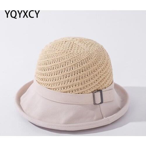 YQYXCY Spring Summer Hats For Women Fisherman Cap Outdoor Sunscreen Foldable Bucket Hat Female Breathable Gorros Korean New 2021