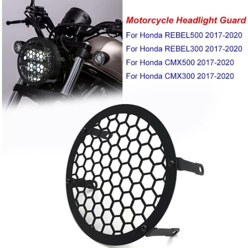 For HONDA REBEL500 REBEL300 CMX500 CMX300 2017 2018 2019 2020 Motorcycle Head Lamp Glass Covers Headlight Grill Protector Guard
