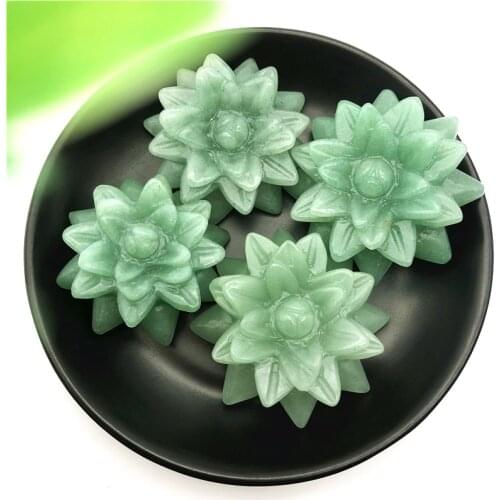 1PC Natural Green Aventurine Stone Succulent Plant Figurine Crystal Carved for Decoration Natural Stones and Minerals