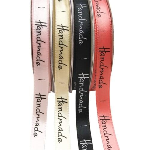 10mm 25 Yards Handmade Printed Polyester Ribbon Bow For Wedding Party Decoration DIY Bow Craft Gift packaging ribbon rope
