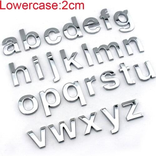 2cm Small Size Lowercase Separate 26 Letters Alphabet Chrome ABS DIY Car Styling Refitting Emblem Sticker Advert Website Address