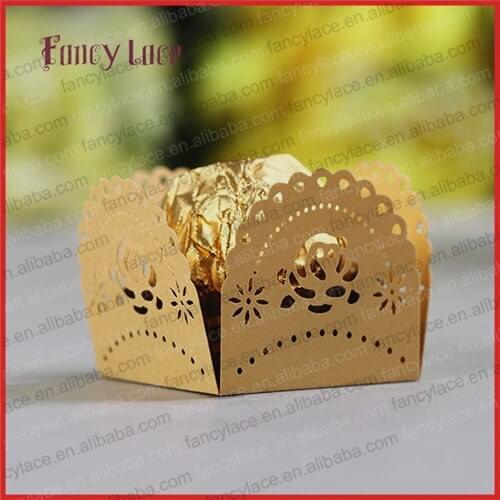 50PCS Lace Chocolate Paper Packaging for Wedding Table Decorations,Hard Candy Paper Cupcake Wrappers for Birthday Party