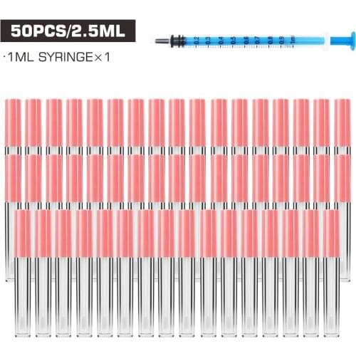 50 pcs Three Colors Refillable Lip Gloss Tubes 2.5ML Grade Clear Plastic Empty Make up DIY Lip Gloss Containers Make up Tools