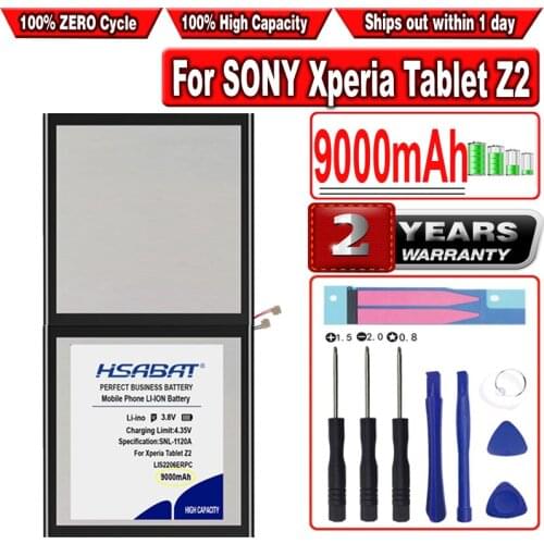 HSABAT 7200mAh LIS2206ERPC Battery for SONY Xperia Tablet Z2 SGP541CN SGP511 SGP512 SGP521 SGP541 SGP551 Tablet