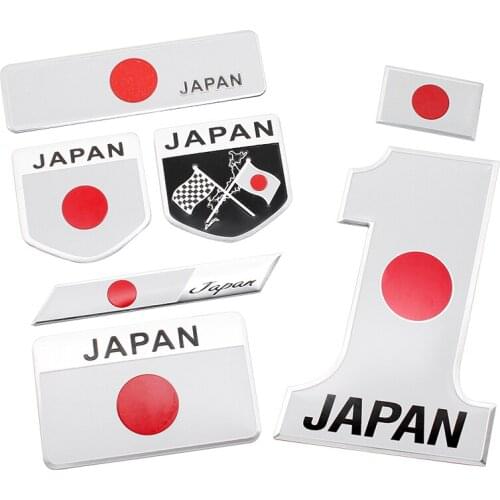 Aluminum 3D Japan Flag Car Styling Sticker Emblem Badge Decal For Toyota Honda Suzuki Mazda Subura Lexus Nissan Accessories