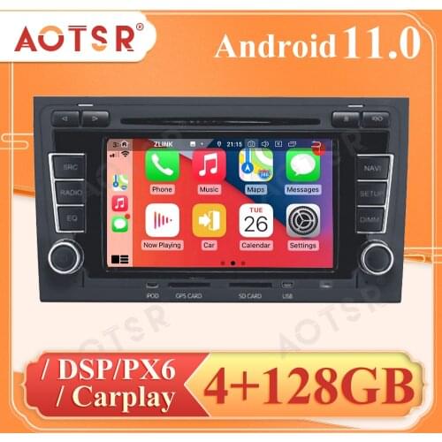 Android 11 For AUDI A4 2002-2007 Car Radio Player GPS Navigation Head Unit Multimedia Stereo WIFI DSP BT