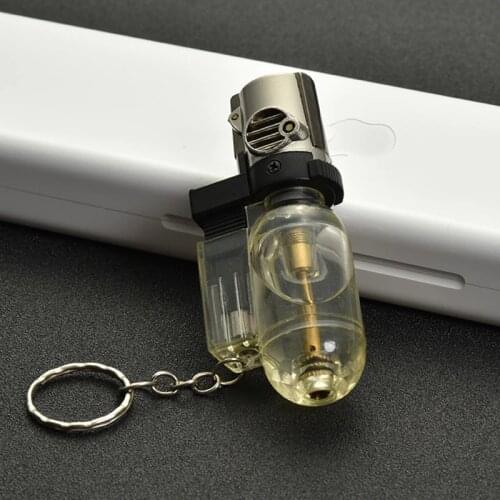 Butane Gas Jet Keychain Lighter Portable Spray Gun Nozzle Torch Cigarette Compact Lighter Turbo Windproof Cigar Pipe Outdoor