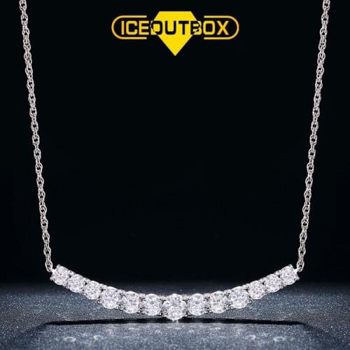 ICEOUTBOX New Bling AAA Zircon 1 Row Tennis Chain Necklace Women Men 1 Row Tennis Chain 45cm Long Fashion Jewelry Gifts