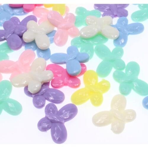 CHONGAI 50Pcs Butterfly beads Mixed Candy Color Acrylic Beaded DIY Accessories Beads For Jewelry Bracelets Making 10mm
