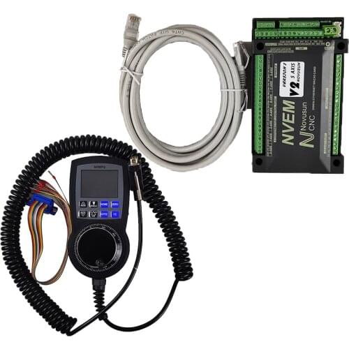 CNC Mach3 NVEM Controller + NVMPG Mach3 Handwheel with USART port instead of general port6 Axis MPG For DIY CNC Router