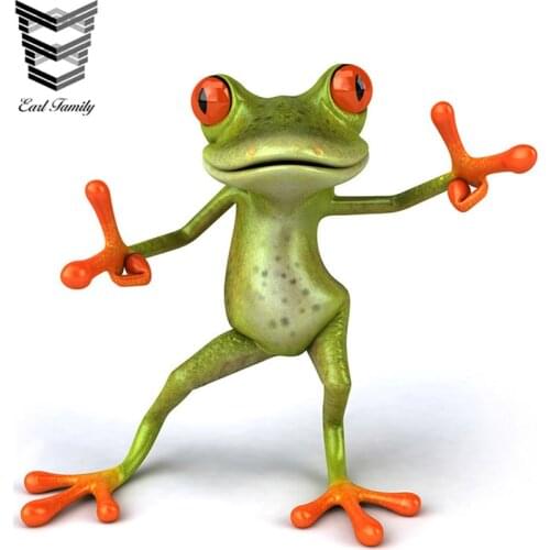 EARLFAMILY 13cm X 12.4cm Funny 3D Cartoon Colorful Frogs Car Stickers Decal Vinyl Cover Body Car Styling Motorcycle Accessories