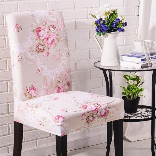 Floral Printing Elastic Stretch Chair Cover Home Decor Dining Chair Cover Spandex For Dining Room Kitchen Wedding Banquet Hotel