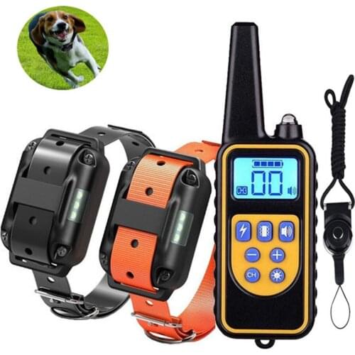Electric Dog Training Collar Waterproof Rechargeable Remote Control Pet for All Size Stop Bark Collars with LCD Display Two Dog