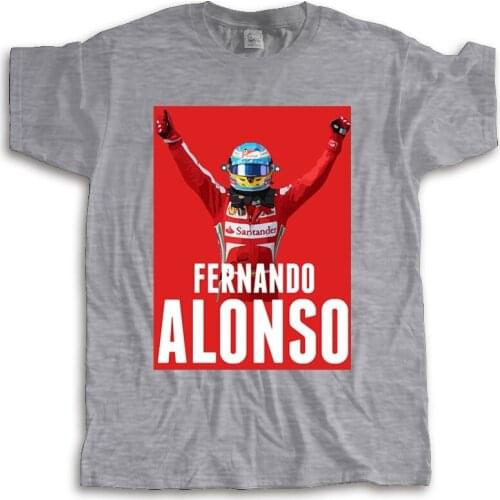 Tshirt men summer top tees t-shirt F1 RACER Fernando Alonso Victory unisex t-shirt loose style tops Man Brand T-shirt