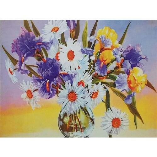 GATYZTORY DIY Painting By Numbers Flower HandPainted Oil Painting Drawing On Canvas Adults Child Kill Time Home Decor