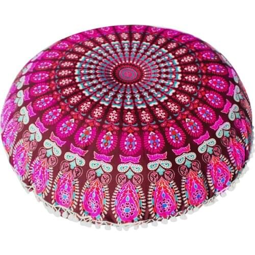 Indian Mandala Pillows Round Bohemian Home Cushion Pillows Cover Case Cushions Round Bohemian Printing Pillow Case Lying