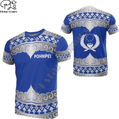 PLstar Cosmos Summer Newfashion Colorful Tattoo Funny Culture T-Shirt Pohnpei Unisex Men/Women Casual ShortSleeve O-Neck TeeTops