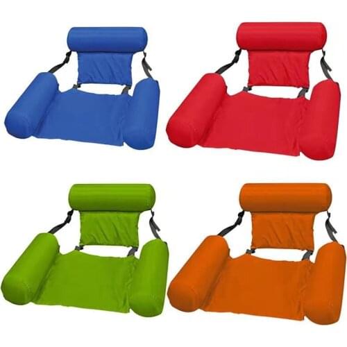 Inflatable Belt Net Hammock Foldable Dual-Use Backrest Floating Row Water Play Lounge Chair Floating Bed Sofa -40